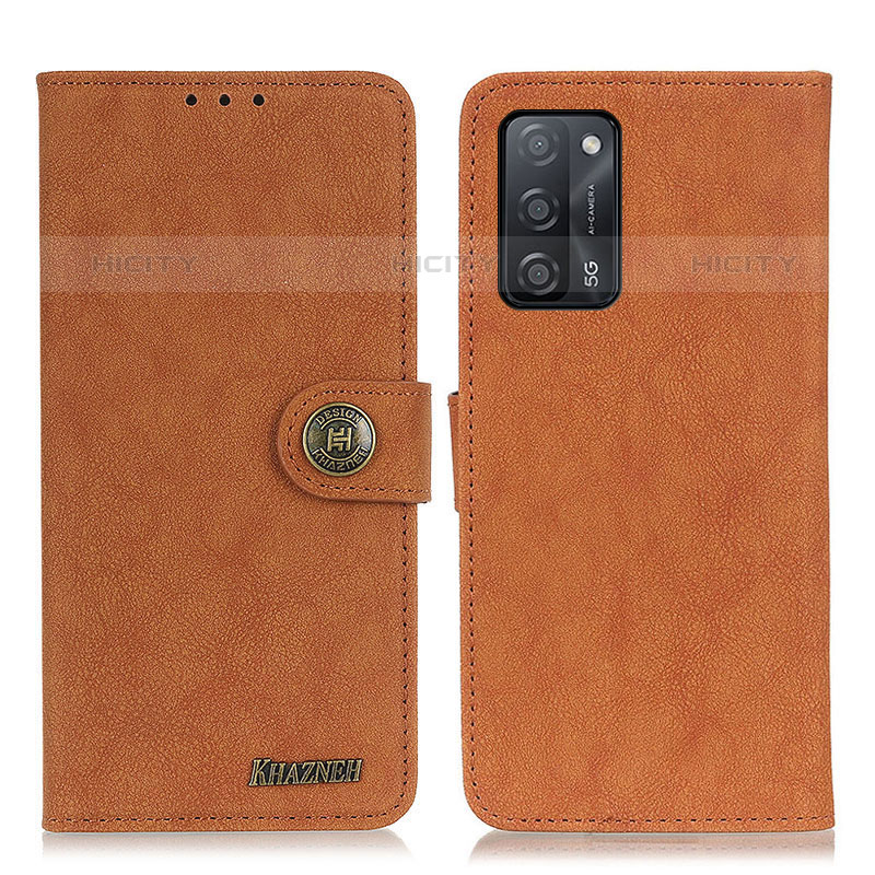 Custodia Portafoglio In Pelle Cover con Supporto A01D per Oppo A55 5G Marrone