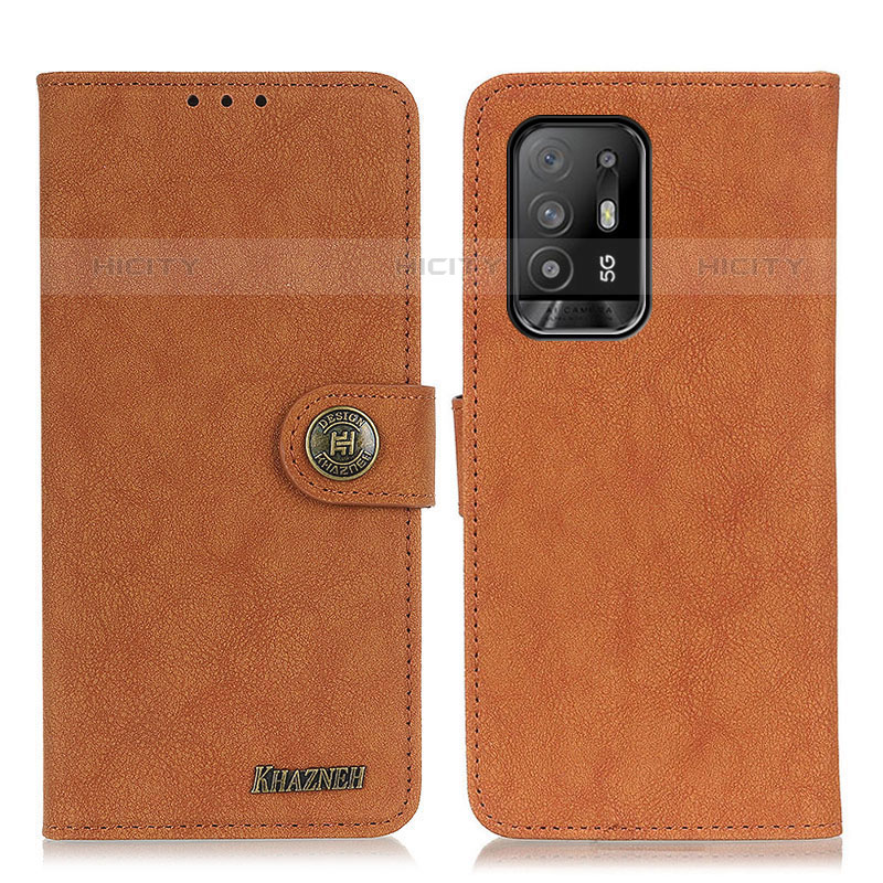 Custodia Portafoglio In Pelle Cover con Supporto A01D per Oppo A95 5G Marrone