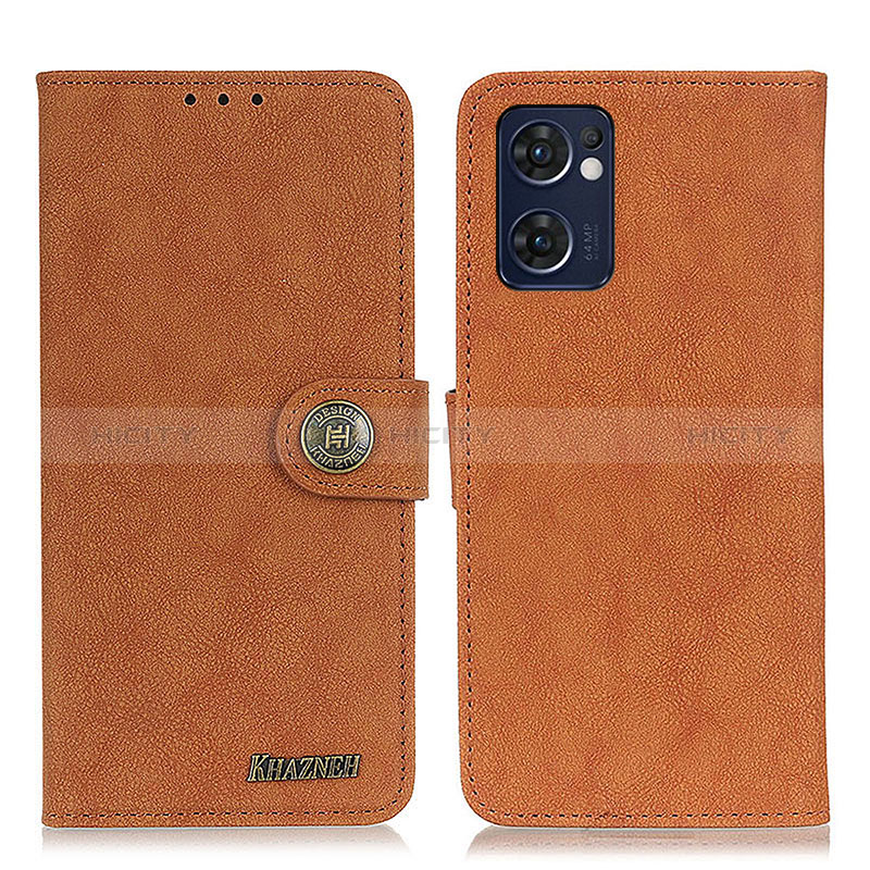 Custodia Portafoglio In Pelle Cover con Supporto A01D per Oppo Find X5 Lite 5G Marrone