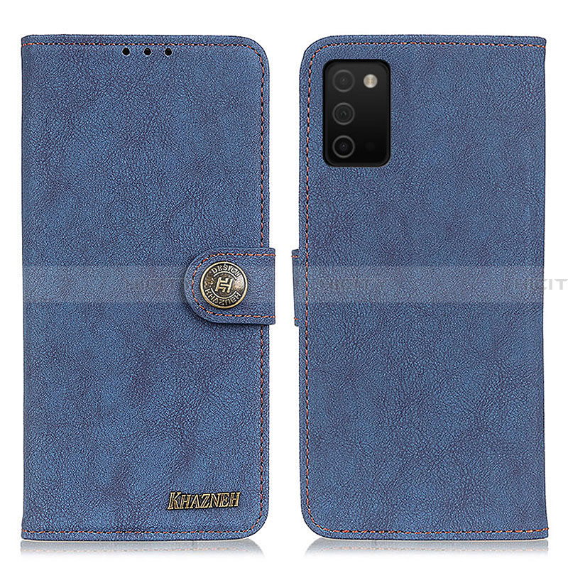 Custodia Portafoglio In Pelle Cover con Supporto A01D per Samsung Galaxy F02S SM-E025F Blu