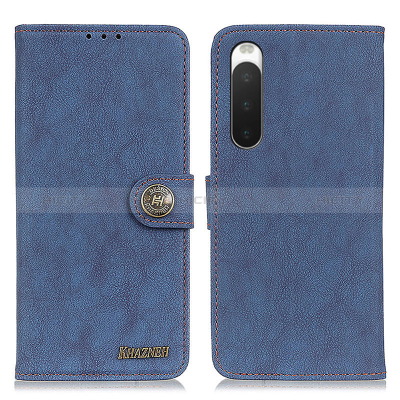 Custodia Portafoglio In Pelle Cover con Supporto A01D per Sony Xperia 10 IV SO-52C Blu