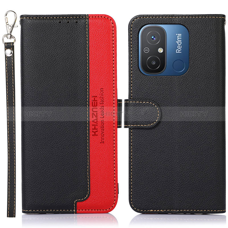 Custodia Portafoglio In Pelle Cover con Supporto A01D per Xiaomi Poco C55 Nero