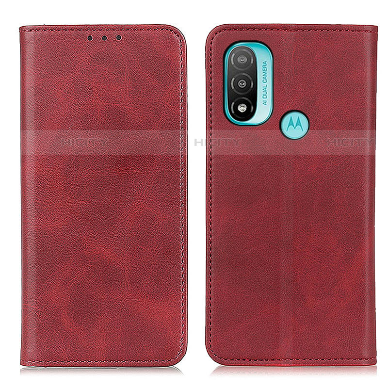 Custodia Portafoglio In Pelle Cover con Supporto A02D per Motorola Moto E30 Rosso