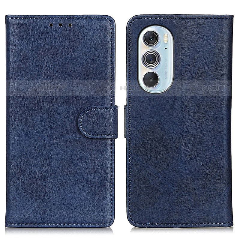 Custodia Portafoglio In Pelle Cover con Supporto A02D per Motorola Moto Edge Plus (2022) 5G Blu