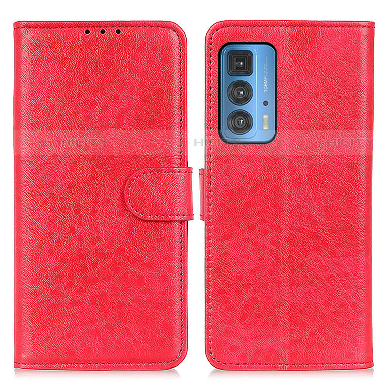 Custodia Portafoglio In Pelle Cover con Supporto A02D per Motorola Moto Edge S Pro 5G Rosso