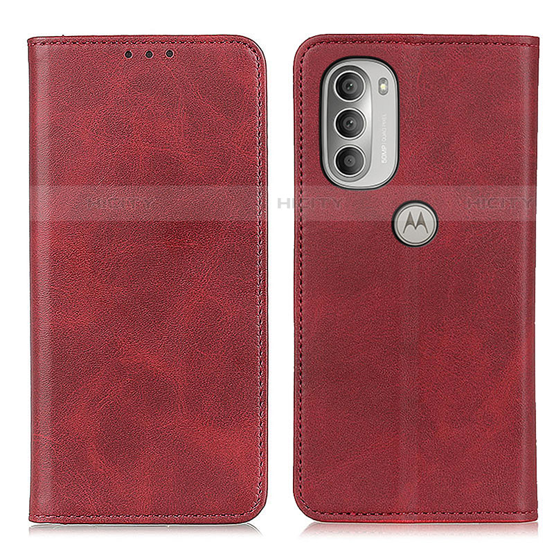 Custodia Portafoglio In Pelle Cover con Supporto A02D per Motorola Moto G51 5G Rosso