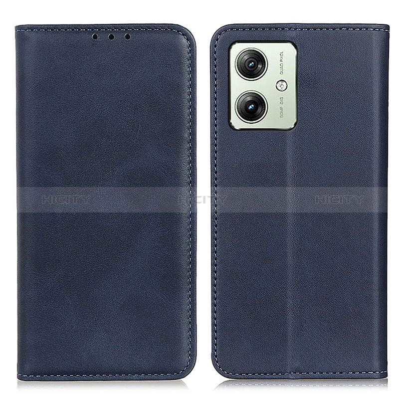 Custodia Portafoglio In Pelle Cover con Supporto A02D per Motorola Moto G54 5G Blu