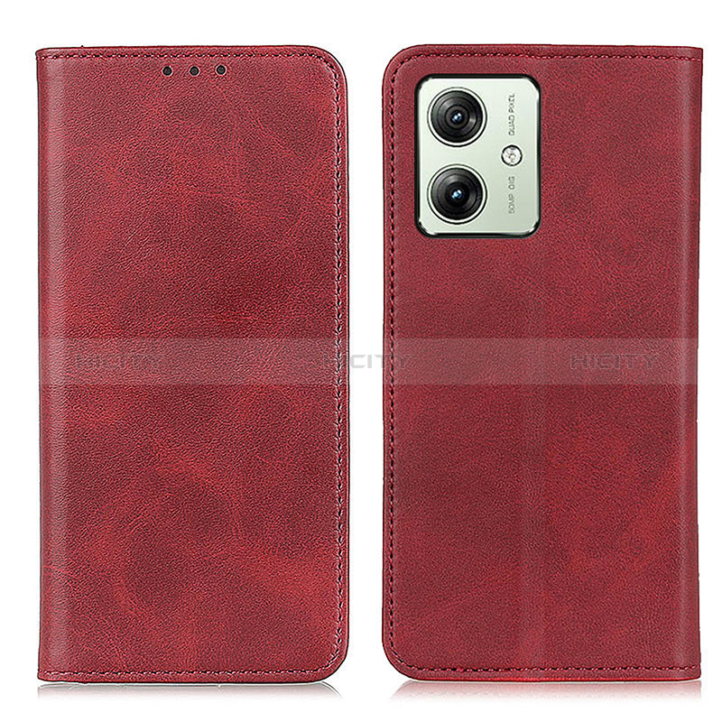 Custodia Portafoglio In Pelle Cover con Supporto A02D per Motorola Moto G54 5G Rosso