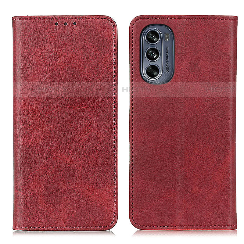 Custodia Portafoglio In Pelle Cover con Supporto A02D per Motorola Moto G62 5G Rosso