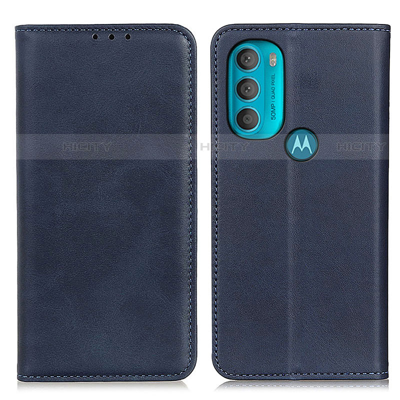 Custodia Portafoglio In Pelle Cover con Supporto A02D per Motorola Moto G71 5G Blu