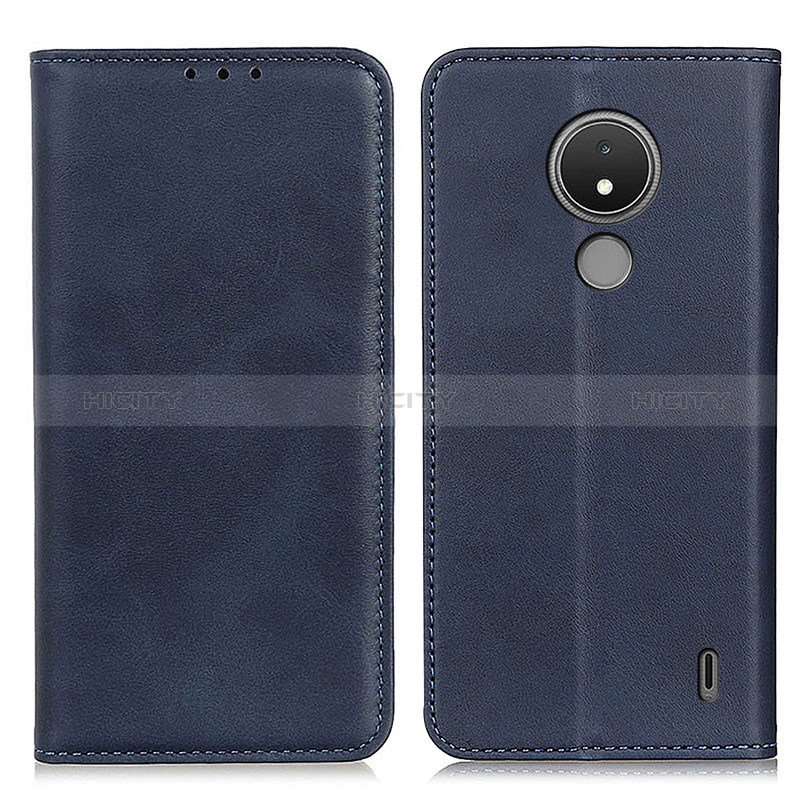 Custodia Portafoglio In Pelle Cover con Supporto A02D per Nokia C21 Blu