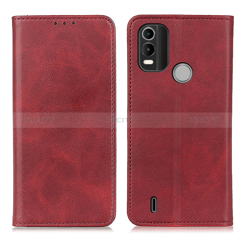 Custodia Portafoglio In Pelle Cover con Supporto A02D per Nokia C21 Plus Rosso