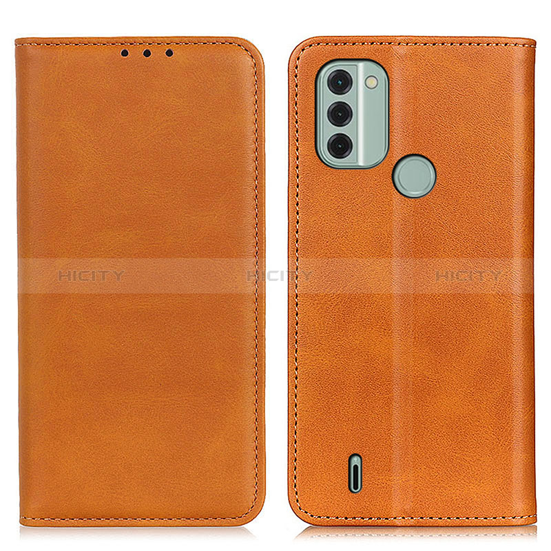 Custodia Portafoglio In Pelle Cover con Supporto A02D per Nokia C31 Marrone Chiaro