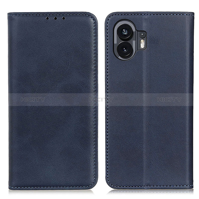 Custodia Portafoglio In Pelle Cover con Supporto A02D per Nothing Phone 2 Blu