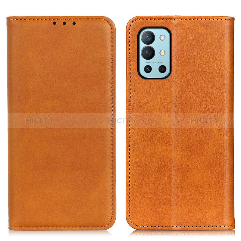 Custodia Portafoglio In Pelle Cover con Supporto A02D per OnePlus 9R 5G Marrone Chiaro