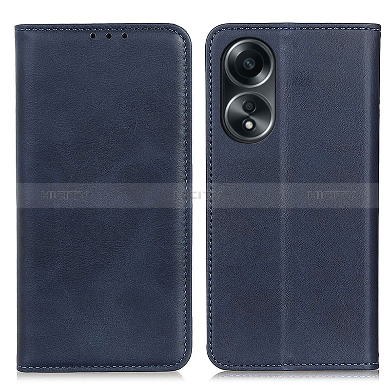 Custodia Portafoglio In Pelle Cover con Supporto A02D per Oppo A38 Blu