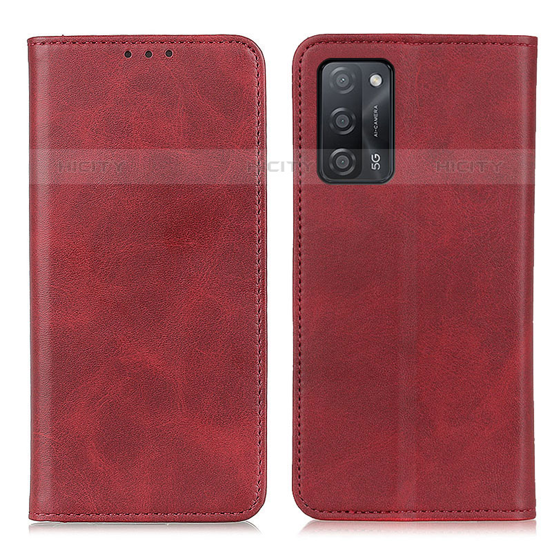 Custodia Portafoglio In Pelle Cover con Supporto A02D per Oppo A53s 5G Rosso