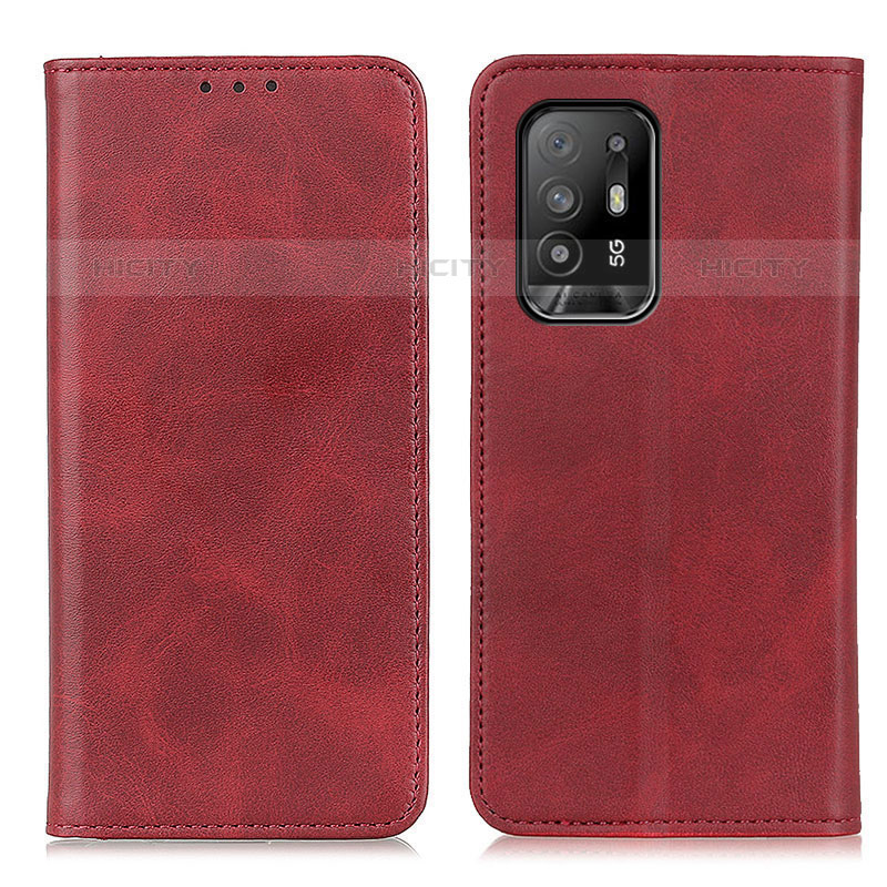 Custodia Portafoglio In Pelle Cover con Supporto A02D per Oppo A95 5G Rosso