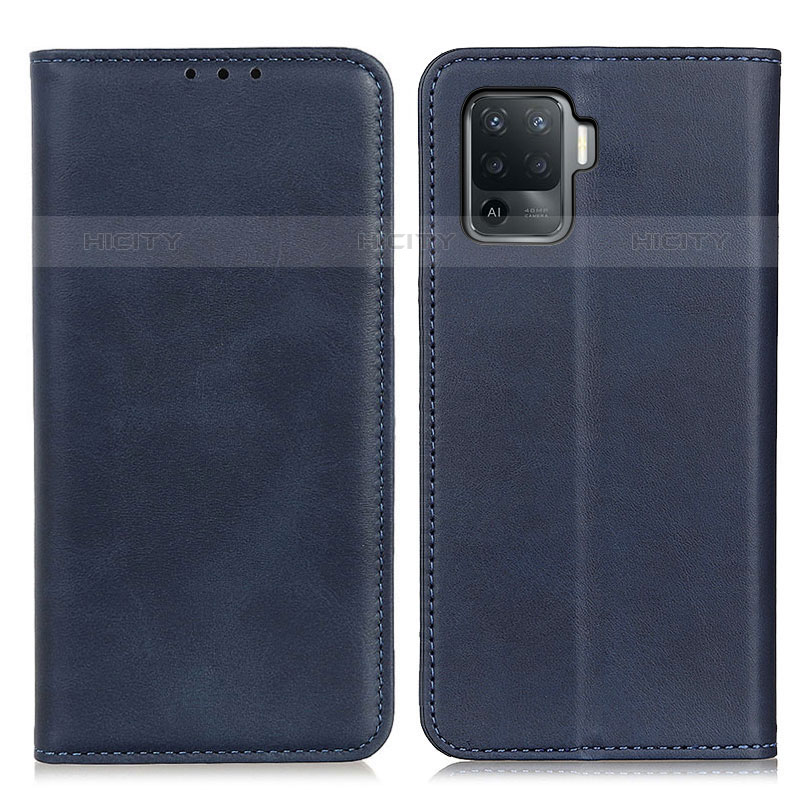 Custodia Portafoglio In Pelle Cover con Supporto A02D per Oppo F19 Pro Blu