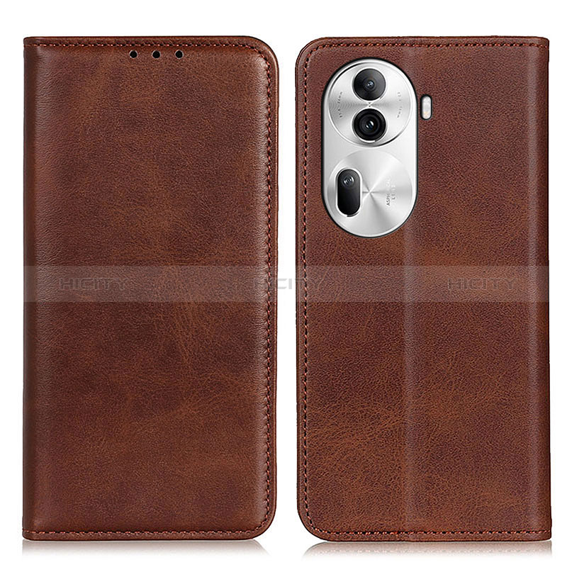 Custodia Portafoglio In Pelle Cover con Supporto A02D per Oppo Reno11 Pro 5G Marrone