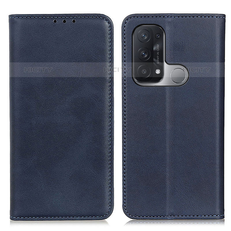 Custodia Portafoglio In Pelle Cover con Supporto A02D per Oppo Reno5 A Blu