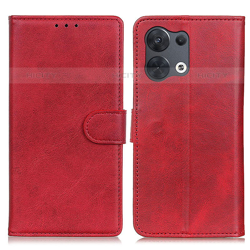 Custodia Portafoglio In Pelle Cover con Supporto A02D per Oppo Reno9 5G Rosso