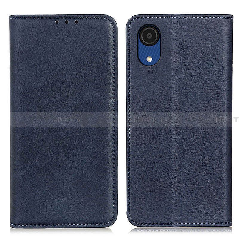 Custodia Portafoglio In Pelle Cover con Supporto A02D per Samsung Galaxy A03 Core Blu