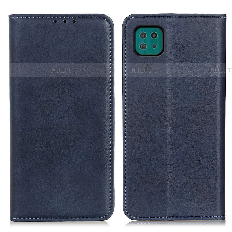 Custodia Portafoglio In Pelle Cover con Supporto A02D per Samsung Galaxy F42 5G Blu