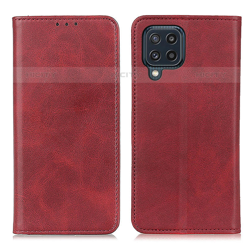 Custodia Portafoglio In Pelle Cover con Supporto A02D per Samsung Galaxy M32 4G Rosso