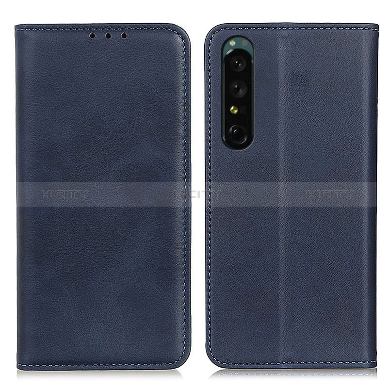 Custodia Portafoglio In Pelle Cover con Supporto A02D per Sony Xperia 1 IV SO-51C Blu