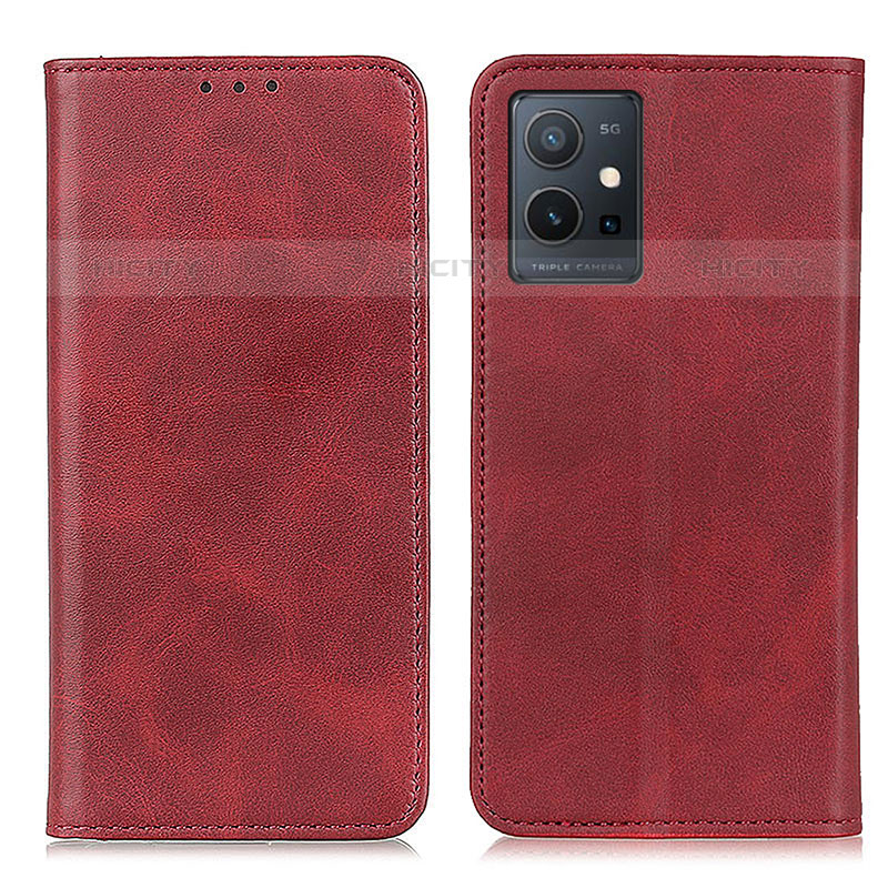 Custodia Portafoglio In Pelle Cover con Supporto A02D per Vivo iQOO Z6 5G Rosso