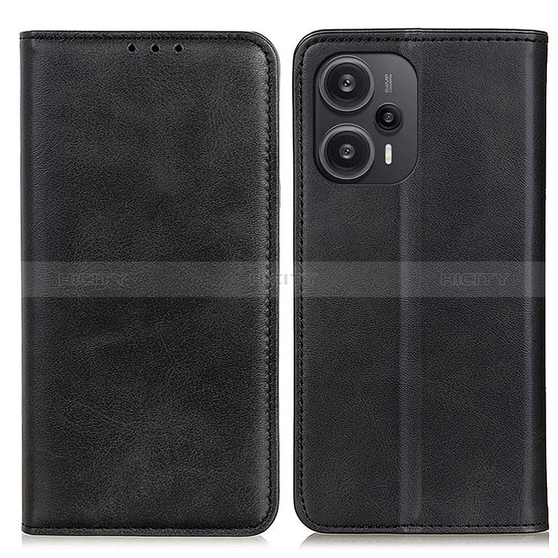 Custodia Portafoglio In Pelle Cover con Supporto A02D per Xiaomi Poco F5 5G Nero