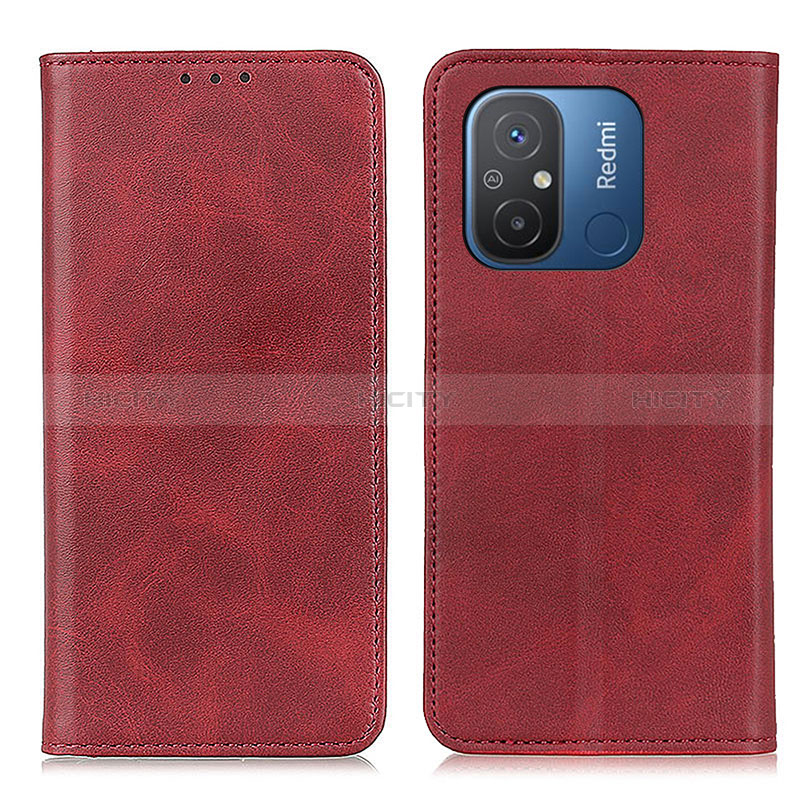 Custodia Portafoglio In Pelle Cover con Supporto A02D per Xiaomi Redmi 12C 4G Rosso