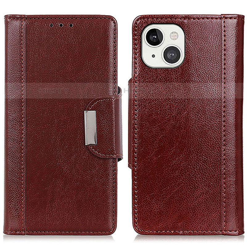 Custodia Portafoglio In Pelle Cover con Supporto A03 per Apple iPhone 13 Rosso