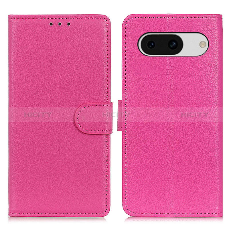 Custodia Portafoglio In Pelle Cover con Supporto A03D per Google Pixel 8a 5G Rosa Caldo