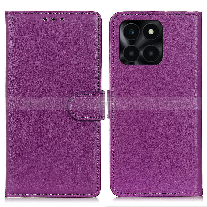 Custodia Portafoglio In Pelle Cover con Supporto A03D per Huawei Honor X6a Viola