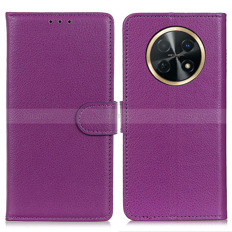 Custodia Portafoglio In Pelle Cover con Supporto A03D per Huawei Nova Y91 Viola