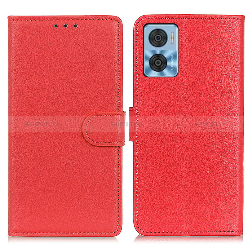 Custodia Portafoglio In Pelle Cover con Supporto A03D per Motorola Moto E22i Rosso