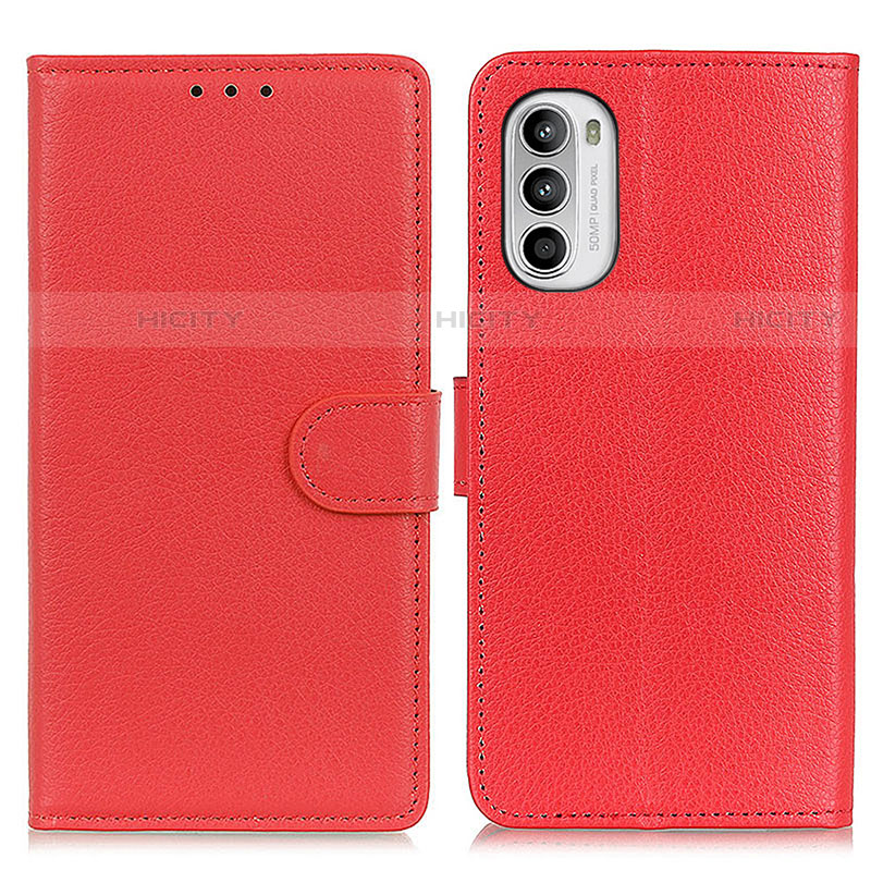 Custodia Portafoglio In Pelle Cover con Supporto A03D per Motorola Moto Edge (2022) 5G Rosso