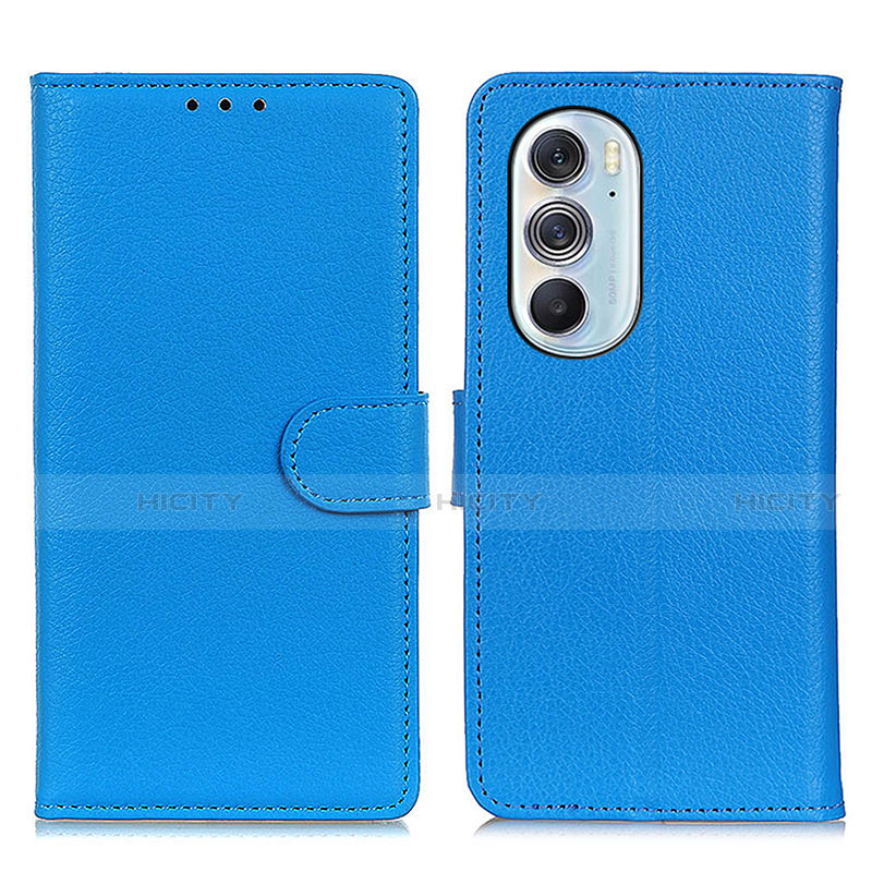 Custodia Portafoglio In Pelle Cover con Supporto A03D per Motorola Moto Edge 30 Pro 5G Cielo Blu