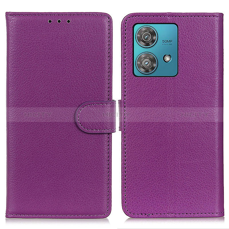 Custodia Portafoglio In Pelle Cover con Supporto A03D per Motorola Moto Edge 40 Neo 5G Viola