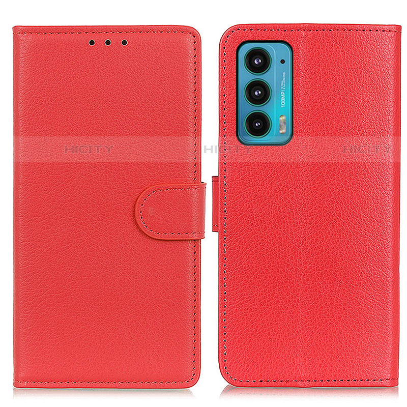 Custodia Portafoglio In Pelle Cover con Supporto A03D per Motorola Moto Edge Lite 5G Rosso