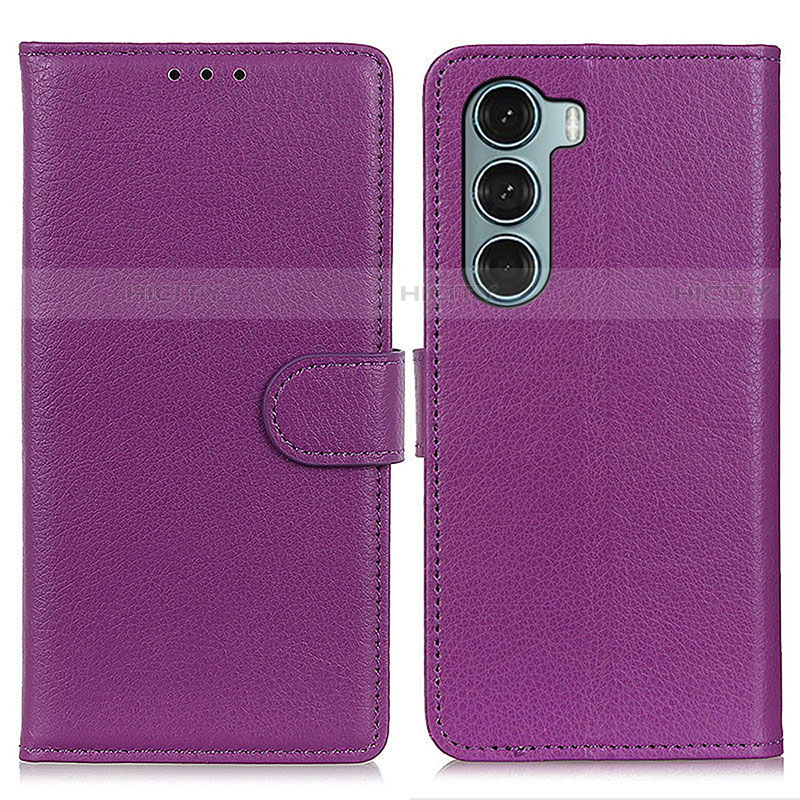 Custodia Portafoglio In Pelle Cover con Supporto A03D per Motorola Moto Edge S30 5G Viola