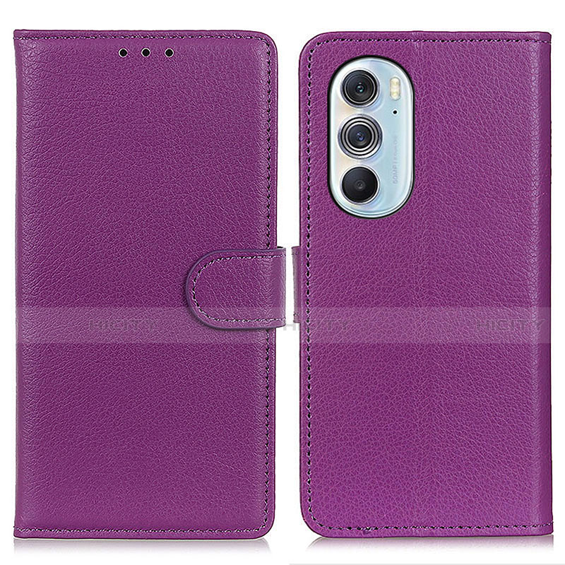 Custodia Portafoglio In Pelle Cover con Supporto A03D per Motorola Moto Edge X30 5G Viola