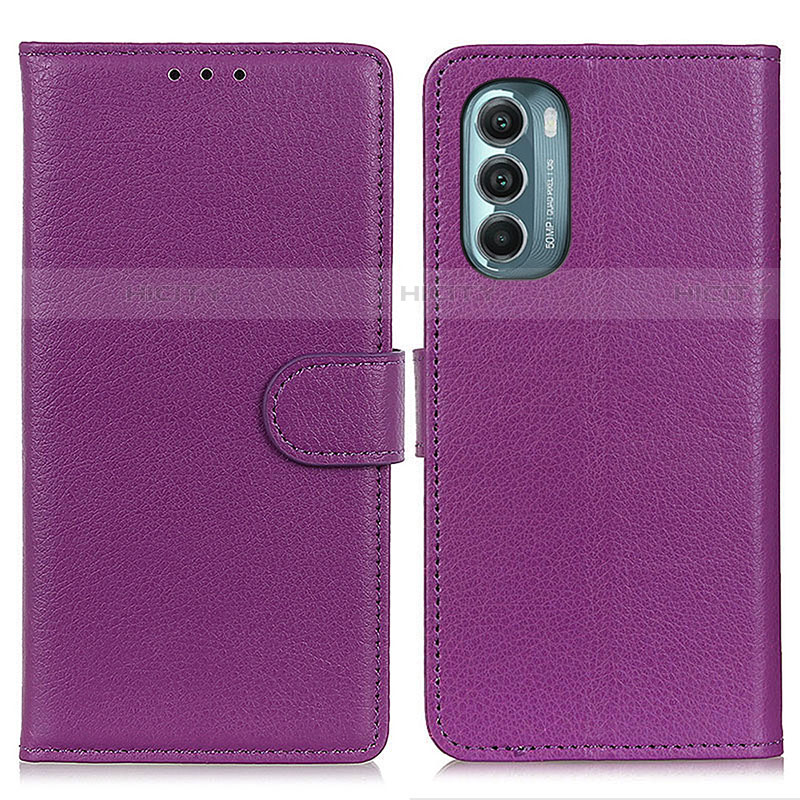 Custodia Portafoglio In Pelle Cover con Supporto A03D per Motorola Moto G Stylus (2022) 5G Viola