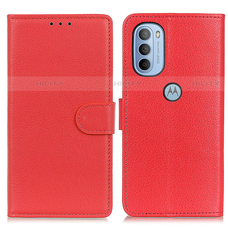 Custodia Portafoglio In Pelle Cover con Supporto A03D per Motorola Moto G31 Rosso