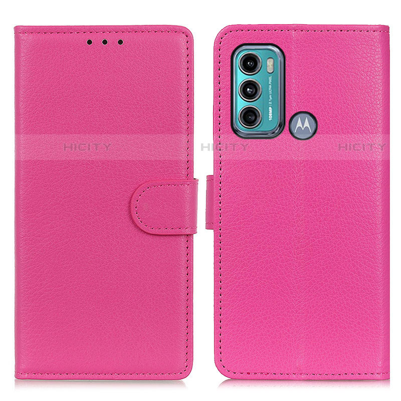 Custodia Portafoglio In Pelle Cover con Supporto A03D per Motorola Moto G40 Fusion Rosa Caldo