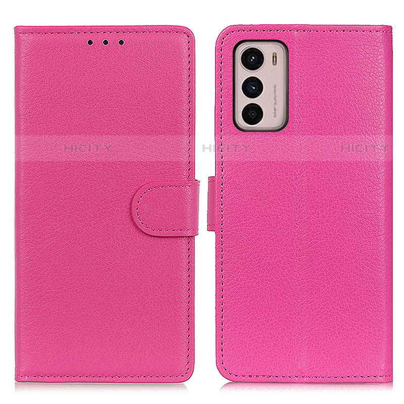 Custodia Portafoglio In Pelle Cover con Supporto A03D per Motorola Moto G42 Rosa Caldo