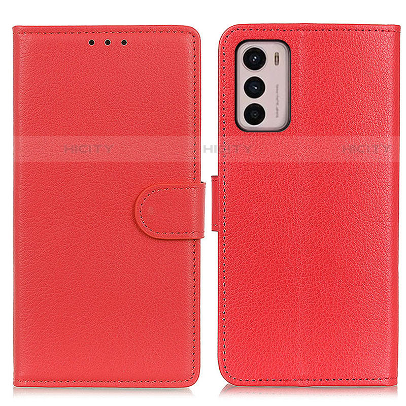 Custodia Portafoglio In Pelle Cover con Supporto A03D per Motorola Moto G42 Rosso