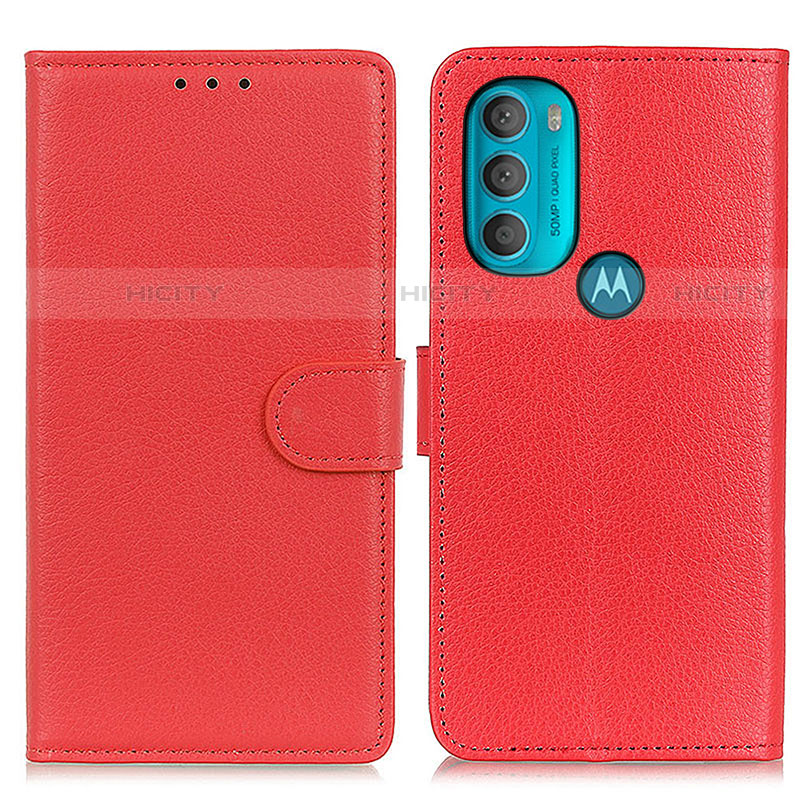 Custodia Portafoglio In Pelle Cover con Supporto A03D per Motorola Moto G71 5G Rosso